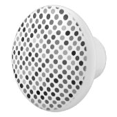 モノクロ水玉模様パターン（白黒ドット） セラミックノブ (右)