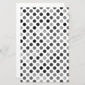 モノクロ水玉模様パターン(白黒ドット) 便箋 (正面/裏面)