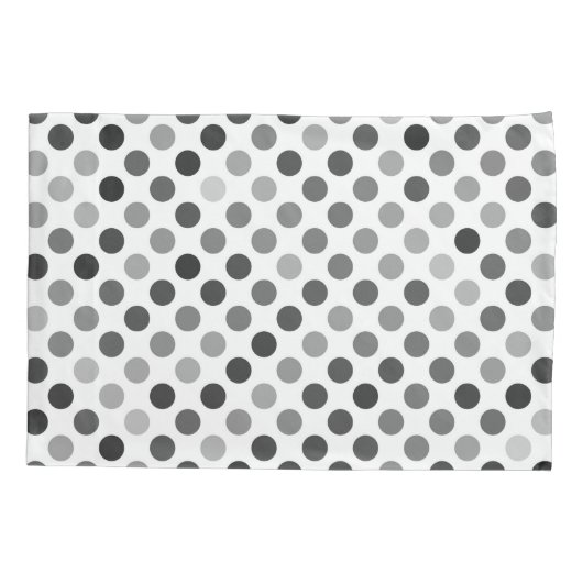 モノクロ水玉模様パターン(白黒ドット) 枕カバー (裏面)
