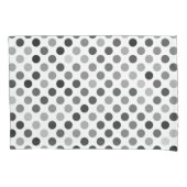 モノクロ水玉模様パターン(白黒ドット) 枕カバー (正面)