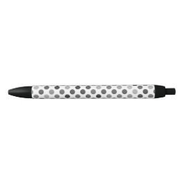モノクロ水玉模様パターン（白黒ドット） 黒ボールペン