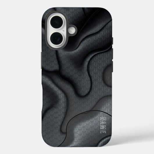 モノクロ波抽象芸術パターン Case-Mate iPhoneケース (裏面)