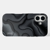 モノクロ波抽象芸術パターン Case-Mate iPhoneケース (裏面 (横))