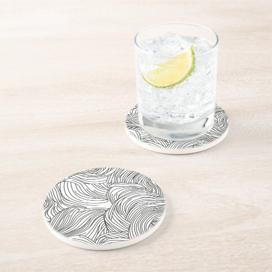 モノクロ波模様石棺 コースター (側面)