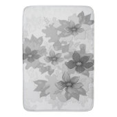 モノクロ灰色の色相の花 バスマット (正面縦)