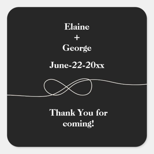 モノクロ無限ステッカー スクエアシール (正面)