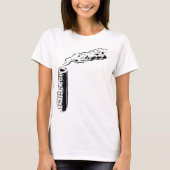 モノクロ煙突ポリューションスケッチ Tシャツ (正面)