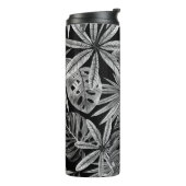 モノクロ熱帯、水の色の葉テクスチャ。 タンブラー (回転左)