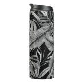 モノクロ熱帯、水の色の葉テクスチャ。 タンブラー (回転右)