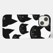 モノクロ猫デザイン iPhoneケース (裏面横)