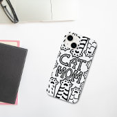 モノクロ猫ママ iPhoneケース