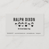 モノクロ理髪店の切口及び髭そりの名刺 名刺 (裏面)