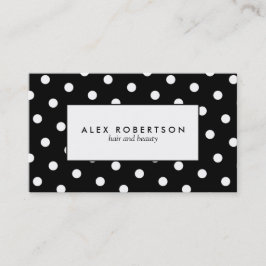 モノクロ白くおよび黒い水玉模様パターン 名刺