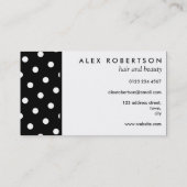 モノクロ白くおよび黒い水玉模様パターン 名刺 (裏面)