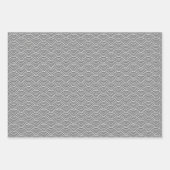 モノクロ白黒グ日本のレイ波 ラッピングペーパーシート (正面3)