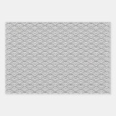 モノクロ白黒グ日本のレイ波 ラッピングペーパーシート (正面)