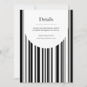 モノクロ白黒バーコードストライプシャワー 招待状 (裏面)