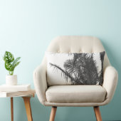 モノクロ白黒パーム葉ツリー ランバークッション (椅子)