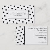 モノクロ白黒水玉模様 名刺 (正面/裏面)