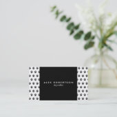 モノクロ白黒足のプリント 名刺 (スタンド正面)