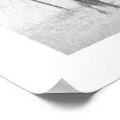 モノクロ白黒農村景観野生の馬 ポスター (角)