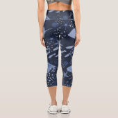 モノクロ睡眠魚、暗いパターン。 カプリレギンス (裏面)