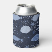 モノクロ睡眠魚、暗いパターン。 缶クーラー (缶正面)