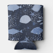 モノクロ睡眠魚、暗いパターン。 缶クーラー (裏面)