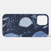 モノクロ睡眠魚、暗いパターン。 Case-Mate iPhoneケース (裏面 (横))