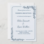 モノクロ素朴フローラ結婚披露宴 招待状 (正面)