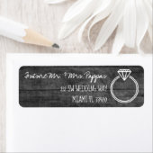 モノクロ素朴婚約/日付チョークの保存 ラベル (インサイチュ)