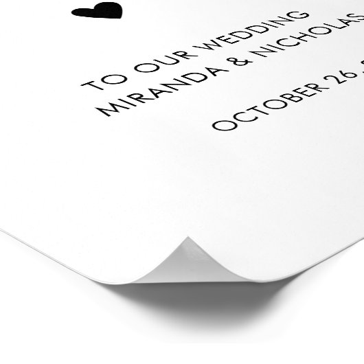 モノクロ結婚の歓迎サイン |の結婚ポスター ポスター (角)