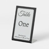 モノクロ結婚カスタマイズ可能なテーブルの場所の標識 台座サイン (正面)