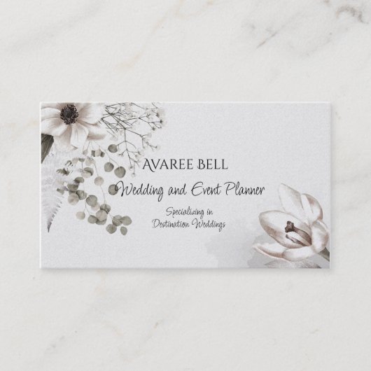モノクロ結婚フローラとイベントプランナー 名刺 (正面)