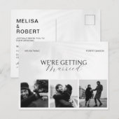 モノクロ結婚ミニマル写真 ポストカード (正面/裏面)