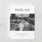 モノクロ結婚式の写真 サンキューカード (正面)