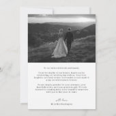 モノクロ結婚式フォトカード サンキューカード (裏面)