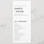 モノクロ結婚式典礼 プログラム (正面)
