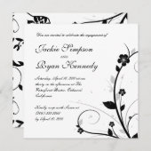 モノクロ結婚式招待状フローラ壁2 招待状 (正面/裏面)