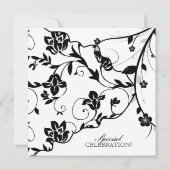 モノクロ結婚式招待状フローラ壁2 招待状 (裏面)