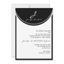 モノクロ結婚式招待状
