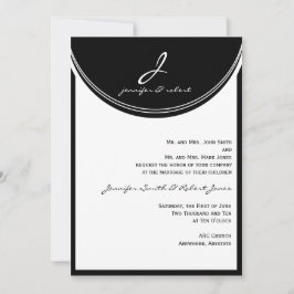 モノクロ結婚式招待状 招待状