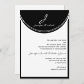 モノクロ結婚式招待状 招待状 (正面/裏面)