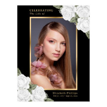 モノクロ花の写真追悼葬儀看板