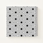 モノクロ花柄ノート ノートブック (裏面)