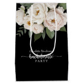 モノクロ花柄ブライズメイドパーティー ミディアムペーパーバッグ (裏面)