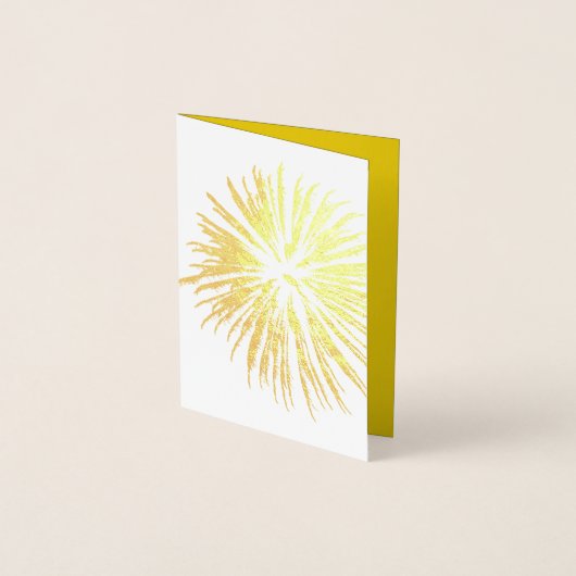 モノクロ花火シルエット 箔カード (正面)