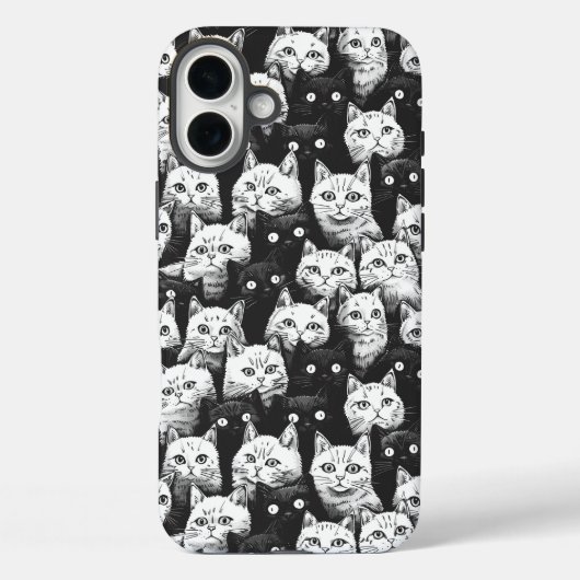モノクロ芸術的ネコ Case-Mate iPhoneケース (裏面)