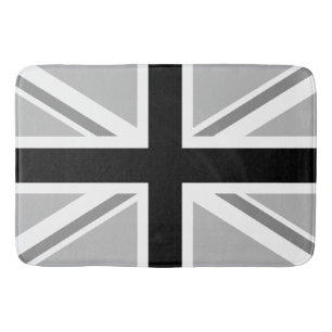 モノクロ英国国旗か旗のデザイン バスマット