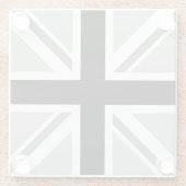 モノクロ英国旗かジャックのデザイン ガラスコースター (裏面)